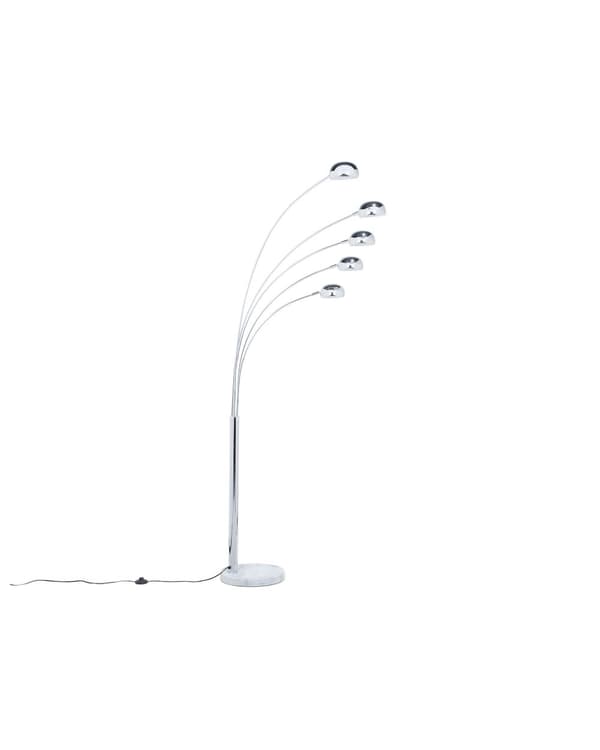 Gulvlampe Sølvfarve Forkromet Metal 210 cm Justerbar 5 lys