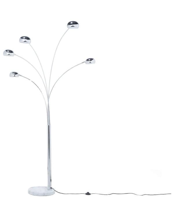 Gulvlampe Sølvfarve Forkromet Metal 210 cm Justerbar 5 lys