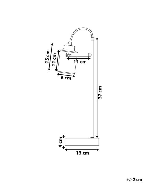 Bordlampe Sort Metal Grå Beton Sokkel 37 x 13 cm Lille Skrivebordslampe Cylindrisk Spotlys Justerbar Lampeskærm Belysning Kontor Design