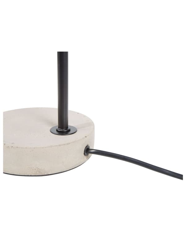 Bordlampe Sort Metal Grå Beton Sokkel 37 x 13 cm Lille Skrivebordslampe Cylindrisk Spotlys Justerbar Lampeskærm Belysning Kontor Design