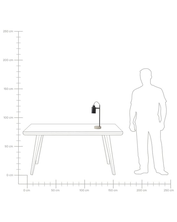 Bordlampe Sort Metal Grå Beton Sokkel 37 x 13 cm Lille Skrivebordslampe Cylindrisk Spotlys Justerbar Lampeskærm Belysning Kontor Design