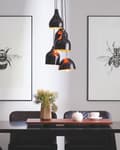 Miniatyrbillede 2 af 8: Hængende Loftlampe Sort metal Moderne Stil