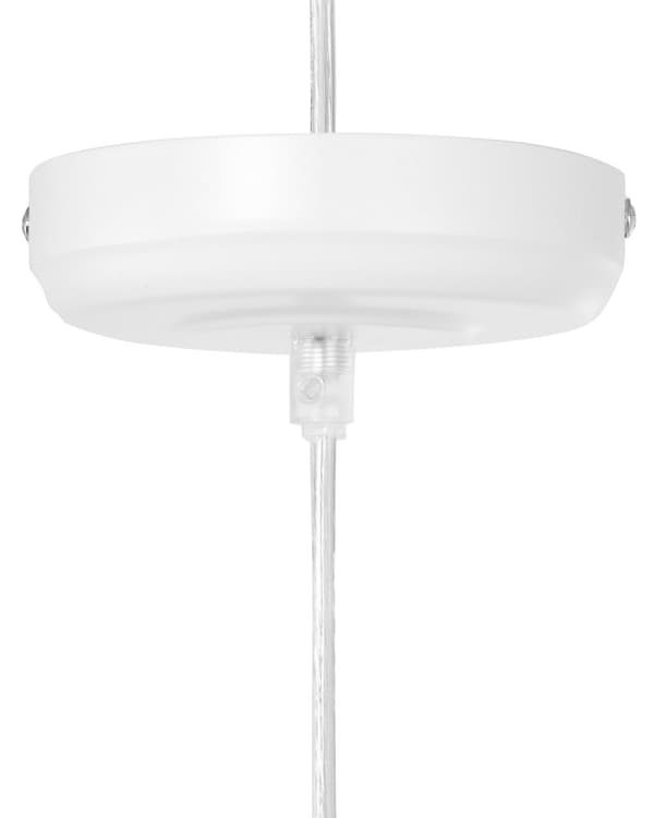 Loftlampe Hvidt Metal 112 cm med en Gennembrudt Geometrisk Lampeskærm