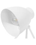 Miniatyrbillede 5 af 8: Bordlampe hvid metal 52x17x17 cm lille tripod justerbar spotlight rund skærm skrivebords dekoration med beroligende lys af høj kvalitet