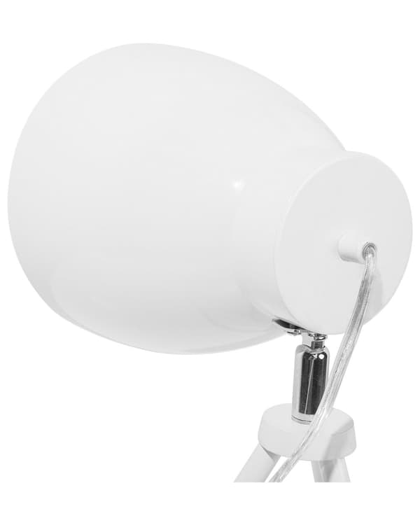 Bordlampe hvid metal 52x17x17 cm lille tripod justerbar spotlight rund skærm skrivebords dekoration med beroligende lys af høj kvalitet