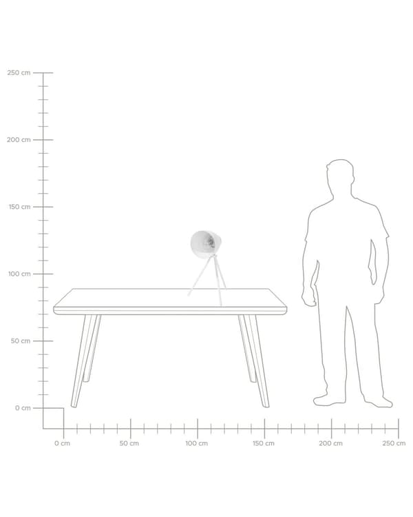 Bordlampe hvid metal 52x17x17 cm lille tripod justerbar spotlight rund skærm skrivebords dekoration med beroligende lys af høj kvalitet