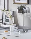 Miniatyrbillede 4 af 10: Bordlampe Sengelampe Lys Krom Metal Rund Kuppelskærm