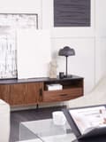 Miniatyrbillede 7 af 11: Bordlampe Sengelampe Lys Sort Metal Rund Kuppelskærm
