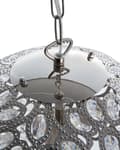 Miniatyrbillede 6 af 9: Loftslampe Sølv Metal 90 cm Pendel Blomsterskærm Krystaller Orientalsk Design
