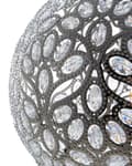 Miniatyrbillede 7 af 9: Loftslampe Sølv Metal 90 cm Pendel Blomsterskærm Krystaller Orientalsk Design