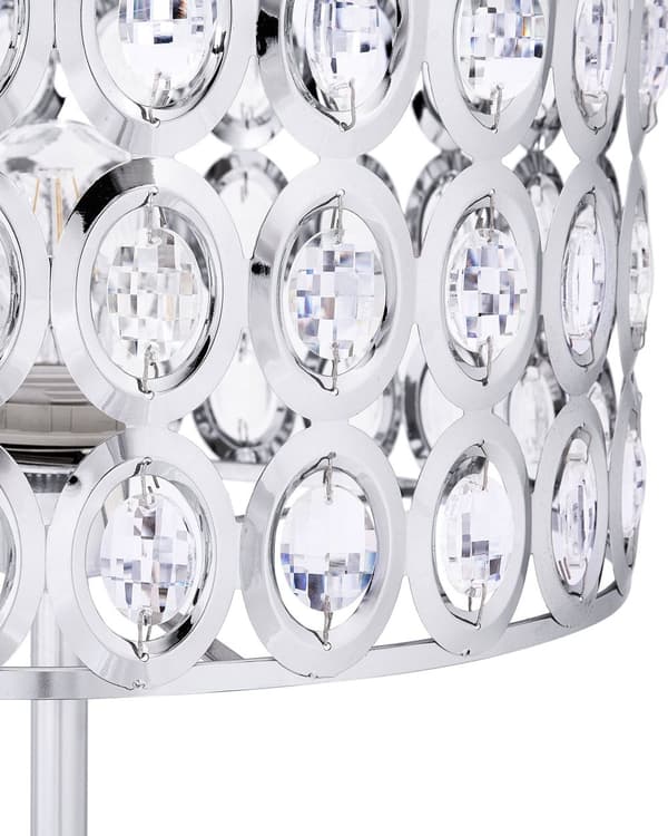Gulvlampe Sølv Metal 160H cm Krystal Trommeskærm Moderne Stil