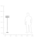 Miniatyrbillede 9 af 9: Gulvlampe Sølv Metal 160H cm Krystal Trommeskærm Moderne Stil