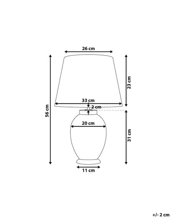 Bordlampe Blå Keramik Hvid Polybomuld 56 x 26 cm Lille Dekorativ Rund Skærm Oval Krop Retro Soveværelse Stue Indretning Tilbehør