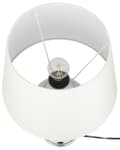 Miniatyrbillede 5 af 11: Bordlampe Blå Keramik Hvid Polybomuld 56 x 26 cm Lille Dekorativ Rund Skærm Oval Krop Retro Soveværelse Stue Indretning Tilbehør
