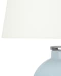 Miniatyrbillede 6 af 11: Bordlampe Blå Keramik Hvid Polybomuld 56 x 26 cm Lille Dekorativ Rund Skærm Oval Krop Retro Soveværelse Stue Indretning Tilbehør