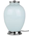 Miniatyrbillede 7 af 11: Bordlampe Blå Keramik Hvid Polybomuld 56 x 26 cm Lille Dekorativ Rund Skærm Oval Krop Retro Soveværelse Stue Indretning Tilbehør