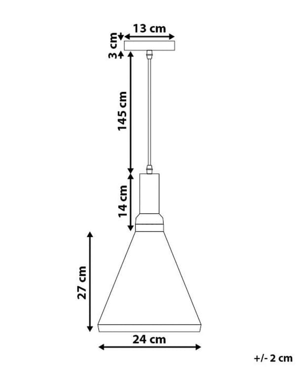 Pendel Lampe Mat Hvid Guld Aluminium ø 24 x 189 cm Dekorativ Hængelampe med Kegle formet Lampeskærm Industriel Spisebordslampe Moderne Køkken