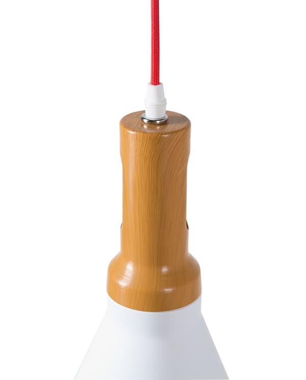Pendel Lampe Mat Hvid Guld Aluminium ø 24 x 189 cm Dekorativ Hængelampe med Kegle formet Lampeskærm Industriel Spisebordslampe Moderne Køkken