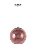 Miniatyrbillede 7 af 11: Pendel Lampe Kobber Blank Glas 125 x 25 cm Rund Højglans Globus Form 1 Lys Moderne Køkken Stue Indretning Tilbehør Design Spisebord Sofabord
