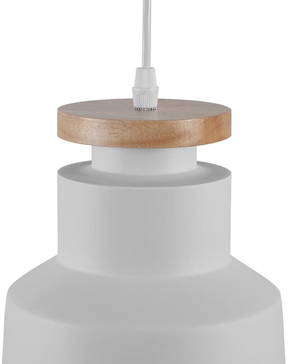 Hængelampe Hvid Mat Aluminium og Lyst Træ 189H cm Cylinder Formet Skærm Perfekt Arbejdslampe med Minimal Vedligeholdelse