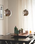Miniatyrbillede 4 af 8: Pendellampe hængende lys Sølv blankt reflekterende glas Geometrisk Skærm Eklektisk Glamorøst Design