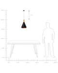 Miniatyrbillede 8 af 8: Pendel Lampe Mat Sort Guld Aluminium ø 24 x 189 cm Dekorativ Hængelampe med Kegle formet Lampeskærm Industriel Spisebordslampe Moderne Køkken