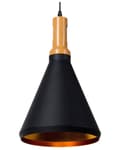 Miniatyrbillede 1 af 8: Pendel Lampe Mat Sort Guld Aluminium ø 24 x 189 cm Dekorativ Hængelampe med Kegle formet Lampeskærm Industriel Spisebordslampe Moderne Køkken