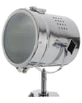 Miniatyrbillede 5 af 9: Gulvlampe hvid og sølv metal fyrretræ stel 143 x 70 x 70 cylinder formet tripod spotlight skærm blank design dekor