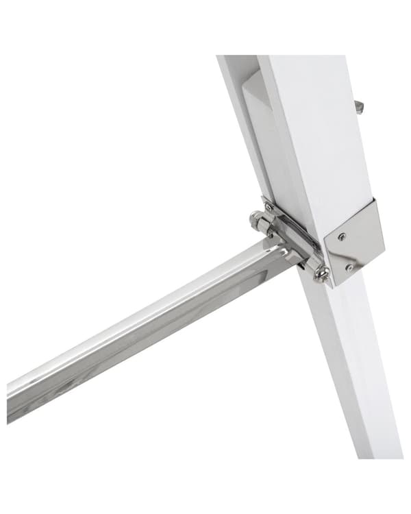 Gulvlampe hvid og sølv metal fyrretræ stel 143 x 70 x 70 cylinder formet tripod spotlight skærm blank design dekor