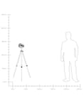 Miniatyrbillede 9 af 9: Gulvlampe hvid og sølv metal fyrretræ stel 143 x 70 x 70 cylinder formet tripod spotlight skærm blank design dekor