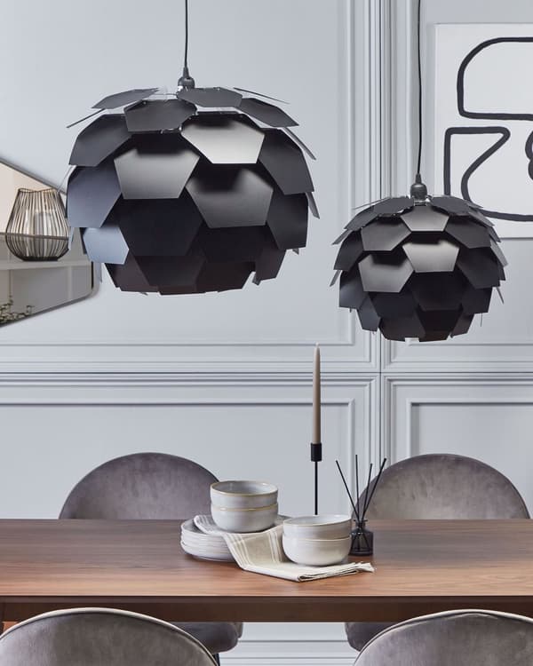 Pendel Sort Plastic Grankogle Shade Hængelampe