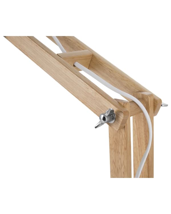Skrivebordslampe Lyst Træ Hvid Metal Moderne Justerbar Bordlampe med Svingarm Halvrund Skærm Kontorlampe LED til Vindueskarm Skandinavisk