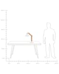 Miniatyrbillede 9 af 9: Skrivebordslampe Lyst Træ Hvid Metal Moderne Justerbar Bordlampe med Svingarm Halvrund Skærm Kontorlampe LED til Vindueskarm Skandinavisk