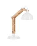 Miniatyrbillede 1 af 9: Skrivebordslampe Lyst Træ Hvid Metal Moderne Justerbar Bordlampe med Svingarm Halvrund Skærm Kontorlampe LED til Vindueskarm Skandinavisk