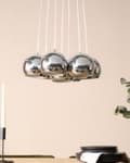 Miniatyrbillede 4 af 8: 7-Hængelampe Klynge Lys Sølv Metal 159H cm Runde Skærme Dekor Beroligende Diffust Lys med Minimal Vedligeholdelse