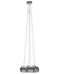 Miniatyrbillede 5 af 8: 7-Hængelampe Klynge Lys Sølv Metal 159H cm Runde Skærme Dekor Beroligende Diffust Lys med Minimal Vedligeholdelse