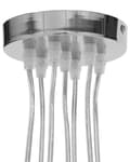Miniatyrbillede 7 af 8: 7-Hængelampe Klynge Lys Sølv Metal 159H cm Runde Skærme Dekor Beroligende Diffust Lys med Minimal Vedligeholdelse