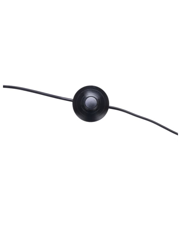 Gulvlampe sort metal 234 cm buet ramme polybomuld trommeskærm marmor base moderne design