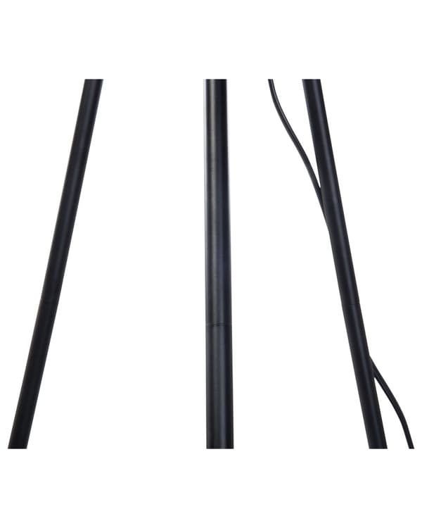 Gulvlampe sort polybomuld og metal stel 149 cm tripod moderne stativ stil tromme formet skærm dekor med nem vedligeholdelse og beroligende lys
