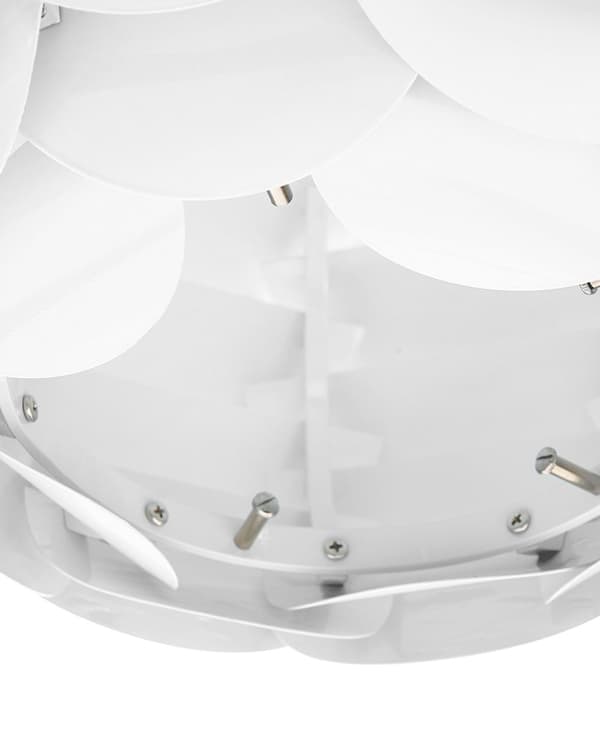 Pendel Lampe Hvid Metal ø 40 cm Dekorativ Hængelampe Kogle Formet Design Beroligende Lys Spisebordslampe Tilbehør Køkken Retro