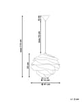 Miniatyrbillede 3 af 9: Pendel Lampe Hvid Plastik ø 41 x 113 cm Dekorativ Rund Hængelampe Blomst Mønster Skærm Loftlampe over Spisebord Stue Spisebordslampe Tilbehør