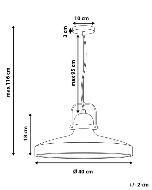 Pendel Lampe Grå beton 116 cm Rund Flad Hængelampe Industriel Look Stue Tilbehør Spisebordslampe over Spisebord Køkken