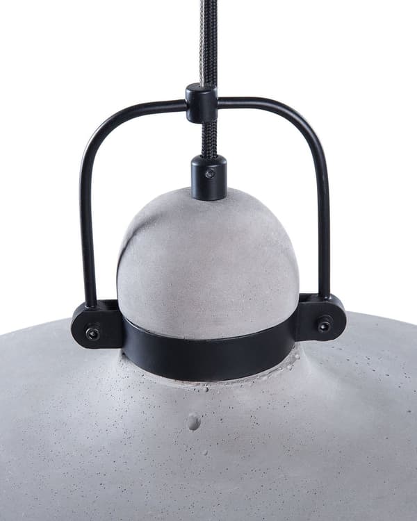 Pendel Lampe Grå beton 116 cm Rund Flad Hængelampe Industriel Look Stue Tilbehør Spisebordslampe over Spisebord Køkken