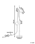 Miniatyrbillede 3 af 11: Gulvlampe 125 cm Hvid Guld Lyst Asketræ 2 Lyskilder Moderne Glam Indretning Design Belysning Lampeskærm Lampe Køkken Spisestue Garderobe Lys