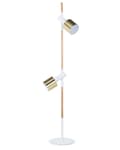 Miniatyrbillede 1 af 11: Gulvlampe 125 cm Hvid Guld Lyst Asketræ 2 Lyskilder Moderne Glam Indretning Design Belysning Lampeskærm Lampe Køkken Spisestue Garderobe Lys