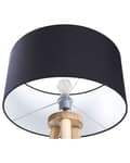 Miniatyrbillede 6 af 11: Gulvlampe Sort Polybomuld og Lyst Egetræ ø 45 x 140 cm Høj Trefod Standerlampe med Cylinderformet Lampeskærm Moderne Tripod Lampe Retro Design