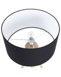 Miniatyrbillede 7 af 11: Gulvlampe Sort Polybomuld og Lyst Egetræ ø 45 x 140 cm Høj Trefod Standerlampe med Cylinderformet Lampeskærm Moderne Tripod Lampe Retro Design