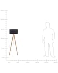 Miniatyrbillede 11 af 11: Gulvlampe Sort Polybomuld og Lyst Egetræ ø 45 x 140 cm Høj Trefod Standerlampe med Cylinderformet Lampeskærm Moderne Tripod Lampe Retro Design