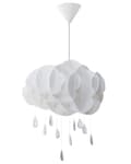 Miniatyrbillede 5 af 9: Pendel Hvid Syntetisk Materiale Akrylglas 182 x 35 cm Rund Sky Formet med Krystal Regndråber Børneværelse Indretning Hyggelig Dekor Tilbehør