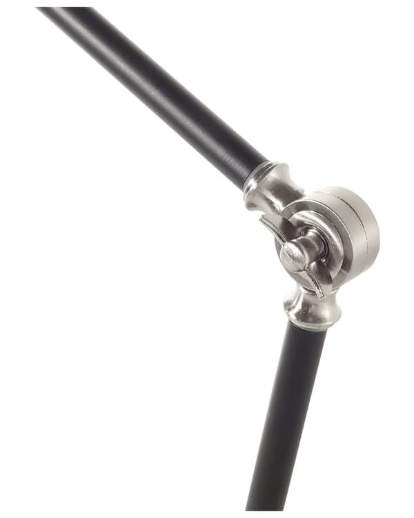 Skrivebordslampe Sort og Sølv Metal 80 x 19 x 19 cm Justerbar Arm med Halvrund Skærm Sengebord Indretning Beroligende Lys